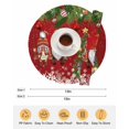 thumbnail image 6 of 15 Inch Round Placemats Set of 6, Red Gnomes Christmas Non Slip Heat Insulation PP Table Mats, Xmas Tree Balls Snowflake Washable Place Mats for Kitchen Dining Party Table Decor, 6 of 7