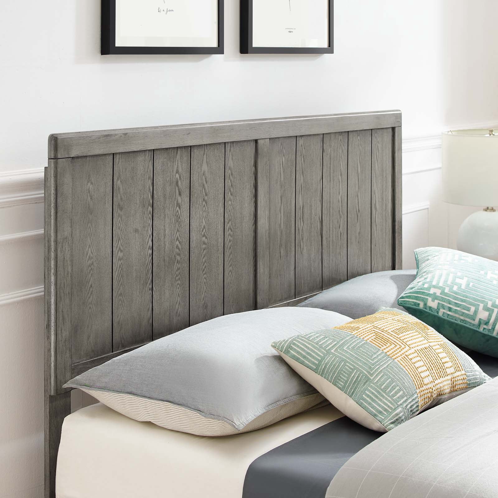 Platform Bed Frame, King Size, Wood, Grey Gray, Modern Contemporary Urban Design, Bedroom Master Guest Suite