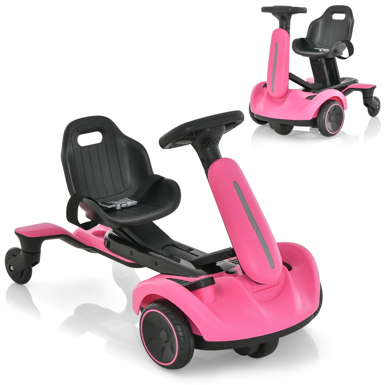 Infans 6V Kids Ride On Drift Car Electric Drifting Go Kart for Kids w/ 360 Spin Pink