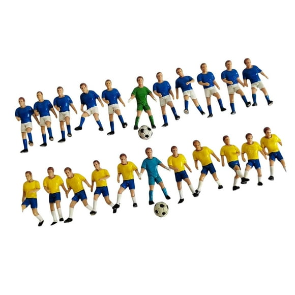 22pcs Figuras de jugadores de fútbol en miniatura Figuras de personajes de diorama Crafts Modelo de gente pequeña para escena en miniatura Garden de