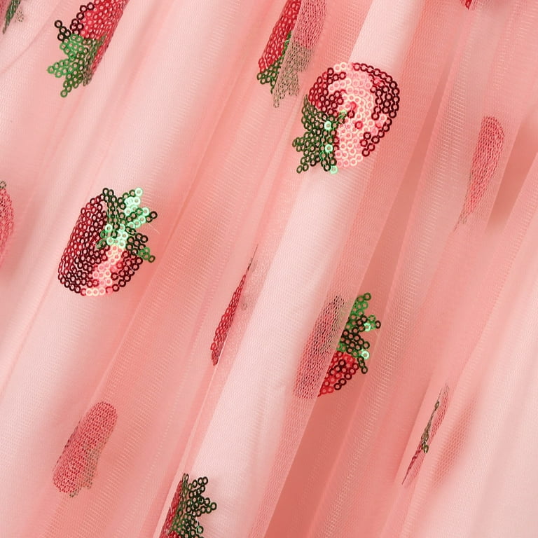 Women's Maxi Sleeve Sequin Strawberry Dress, Summer Tunic