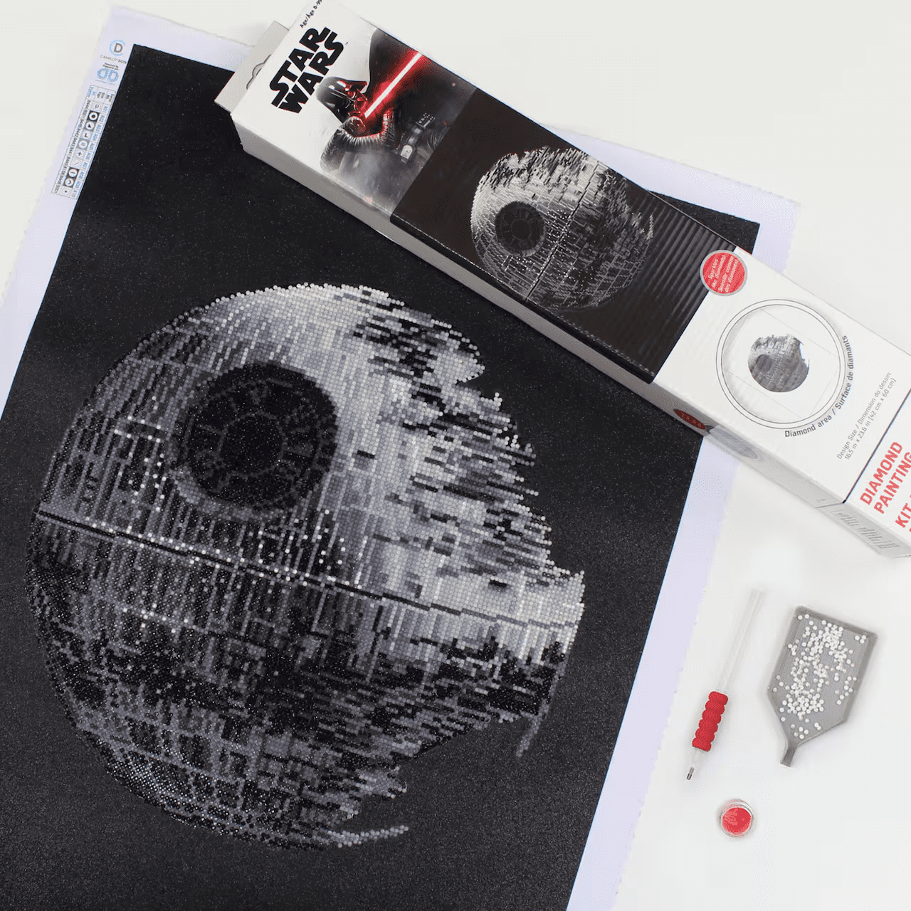 Diamond Dotz The Death Star, Star Wars Diamond Painting Kits for Adults - Diamond Art Kits a Relaxing Creative Craft Kit with Dotz Gems 16.5"x23.6"
