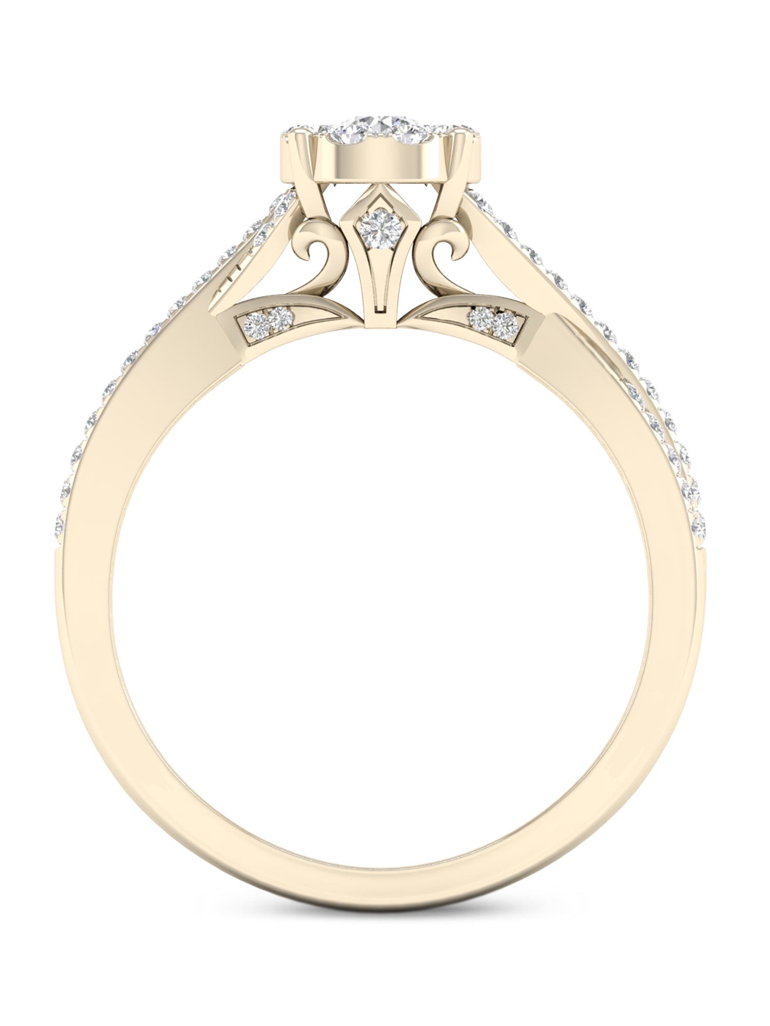 1/2 Carat T.W. Diamond 10kt Yellow Gold Criss Cross Engagement Ring