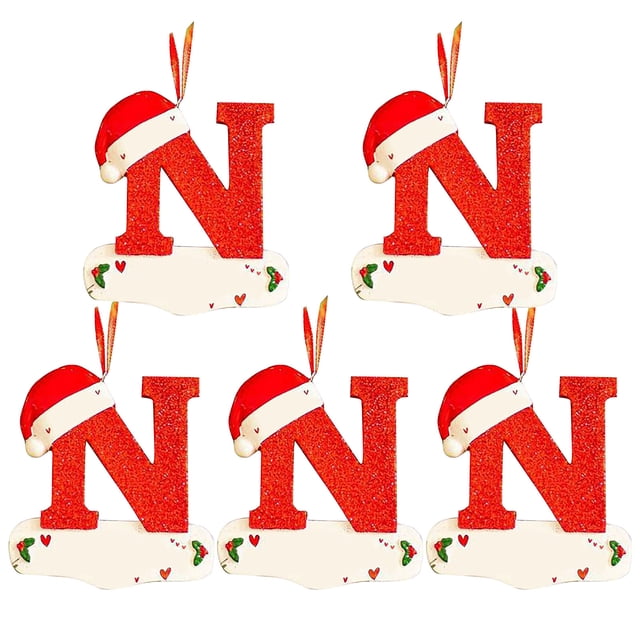 Pendentif Lettre Petit Chapeau Rouge de Noël Bricolage Nom Inscriptible Pendentif Lettre 26 5 Pcs