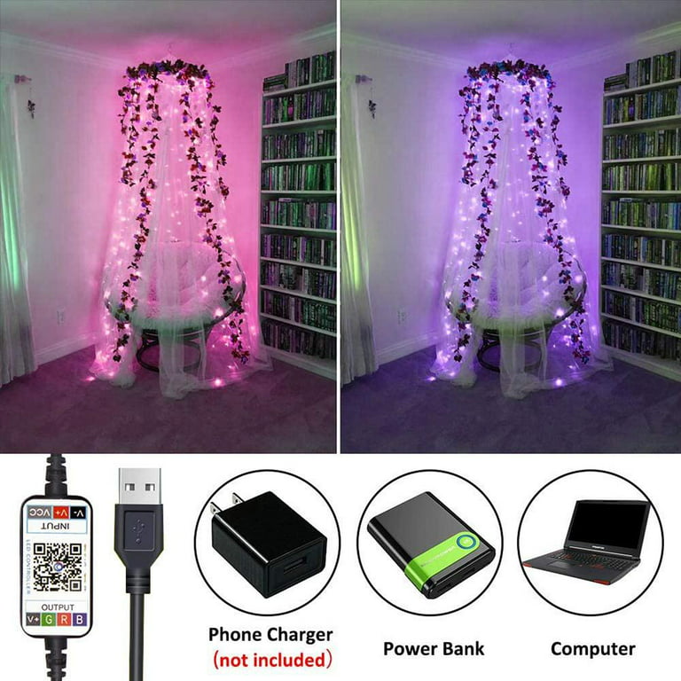 1pc 5m/10m Smart Controlled Usb Christmas Tree Led String Light (remote  Control Included), Suitable For Festival Decoration Christmas Tree