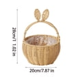 thumbnail image 2 of Kbndieu Imitation Rattan Easter Basket with Handles, Bunny Easter Baskets with Cute Rabbit Ears, Easter Egg Hunt Bucket for Picnic Wedding Easter Decorations Gifts, 2 of 6