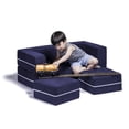 thumbnail image 1 of Jaxx Zipline Modular Kids Loveseat & Ottomans / Fold Out Lounger, Navy, 1 of 5