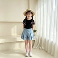 thumbnail image 2 of RMGVDSD Pleated Denim Skirts For Girls Casual Mini Summer Heart Printed A Line Flared Elastic Waist Loose Fit Party Kids Fashion Cute Comfortable Skirts,18-24 Months, 2 of 3