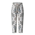 thumbnail image 5 of Taqqpue Womens Linen Pants Loose Floral Prirted Elastic High Waisted Wide Leg Pants Baggy Lounge Pant Comfy Soft Trousers Resort Wear Relaxed Fit Straight Leg Crop Trousers with Pockets, 5 of 5