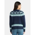 thumbnail image 3 of Time and Tru Women's Fair Isle Cardigan Sweater, Midweight, Size XS-XXXL, 3 of 5
