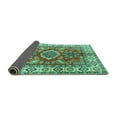 thumbnail image 2 of Ahgly Company Indoor Rectangle Geometric Turquoise Blue Traditional Area Rugs, 2' x 5', 2 of 4