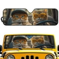 thumbnail image 2 of Uorisanigo Windshield Sun Shade,Auto Sunshade for 2007-2024 Wrangler Rubicon Sahara TJ JK JKU 2 & 4 Door,Cute Cat Animal Driving Sun Shade Windshield Cover for Jeep,UV Ray & Heat Block, 2 of 7