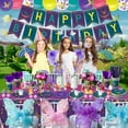 thumbnail image 7 of 167 Pcs Movie Butterfly Birthday Decorations - Butterfly Plates, Napkins, Banner, Cups, Tablecloth and Straws for Magic Party Decorations Butterfly Birthday Party Supplies, Serve 20, 7 of 7