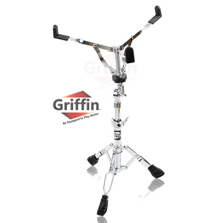 - Deluxe Snare Drum Stand by Griffin Percussion Hardware Kit with Key Double Braced, Medium Weight Mount for Snare and Tom Drums Adjustable Height and Convenient Tilting Gear Clamp Style Basket Holder