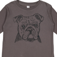 thumbnail image 4 of Inktastic English Bulldog Sketch Portrait Boys or Girls Long Sleeve Toddler T-Shirt, 4 of 5
