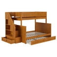 thumbnail image 6 of Dover Twin over Full Wood Staircase Bunk Bed w/ Drawer & Trundle in Light Toffee, 6 of 10
