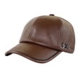 thumbnail image 3 of Migroa Men's Winter Baseball Cap, Pu Leather with Fleece Lining for Cold Weather, Casual Outdoor Wear, Dad Hat Style Brown Universal Fit, 3 of 3