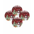 thumbnail image 7 of 15 Inch Round Placemats Set of 4, Christmas Non Slip Heat Insulation PP Table Mats, Winter Snowman Xmas Trees Balls Red Black Plaid Washable Place Mats for Kitchen Dining Party Table Decor, 7 of 7