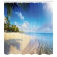 thumbnail image 3 of Ambesonne Fiji Shower Curtain, Summer Time Peaceful Setting, 69"Wx75"L, Azure Blue Multicolor, 3 of 3