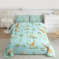 thumbnail image 2 of Castle Fairy Kawaii Elephant Lion Giraffe 3 Pieces Queen Comforter Set for Boys Girls,Cute Flowers Animal Ultra Soft Bedding Sets,Cartoon Woodland Wildlife Bedding Comforter Set Breathable, 2 of 8