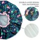 thumbnail image 2 of Gorro de ducha para niñas, reutilizable, de gran tamaño, doble impermeable, lavable, bonito y suave, paquete de 2, arcoíris, 2 of 5