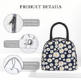 thumbnail image 4 of Yiaed Daisy Floral Print Lunch Bag Adult Insulated Lunch Box, Leakproof Cooler Food Lunch Containers Reusable High Capacity Lunch Tote Bags-One Size, 4 of 6