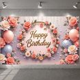 thumbnail image 6 of Pink Theme Banner Gold Glitter Birthday Party Display Balloon Decor Star Pattern Party Backdrop for Birthday Party Kids Celebration Photo Shoot, 6 of 9