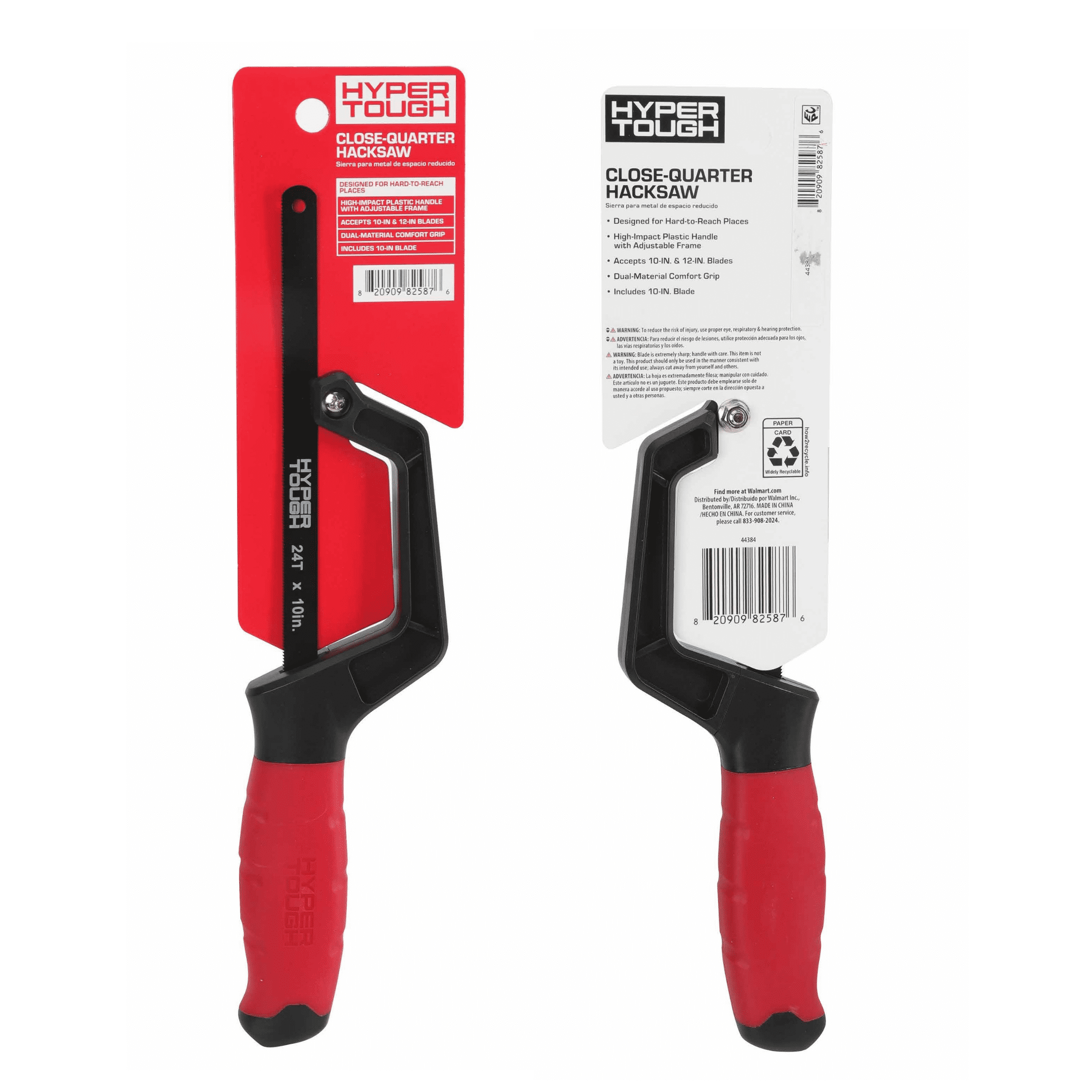 Hyper Tough Close-Quarter Hacksaw with 10-inch Blade