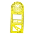 thumbnail image 1 of Multifunctional Geometric Ruler Supplies Office for students, teachers, Mathematics Drawing Template Yellow High, 1 of 9