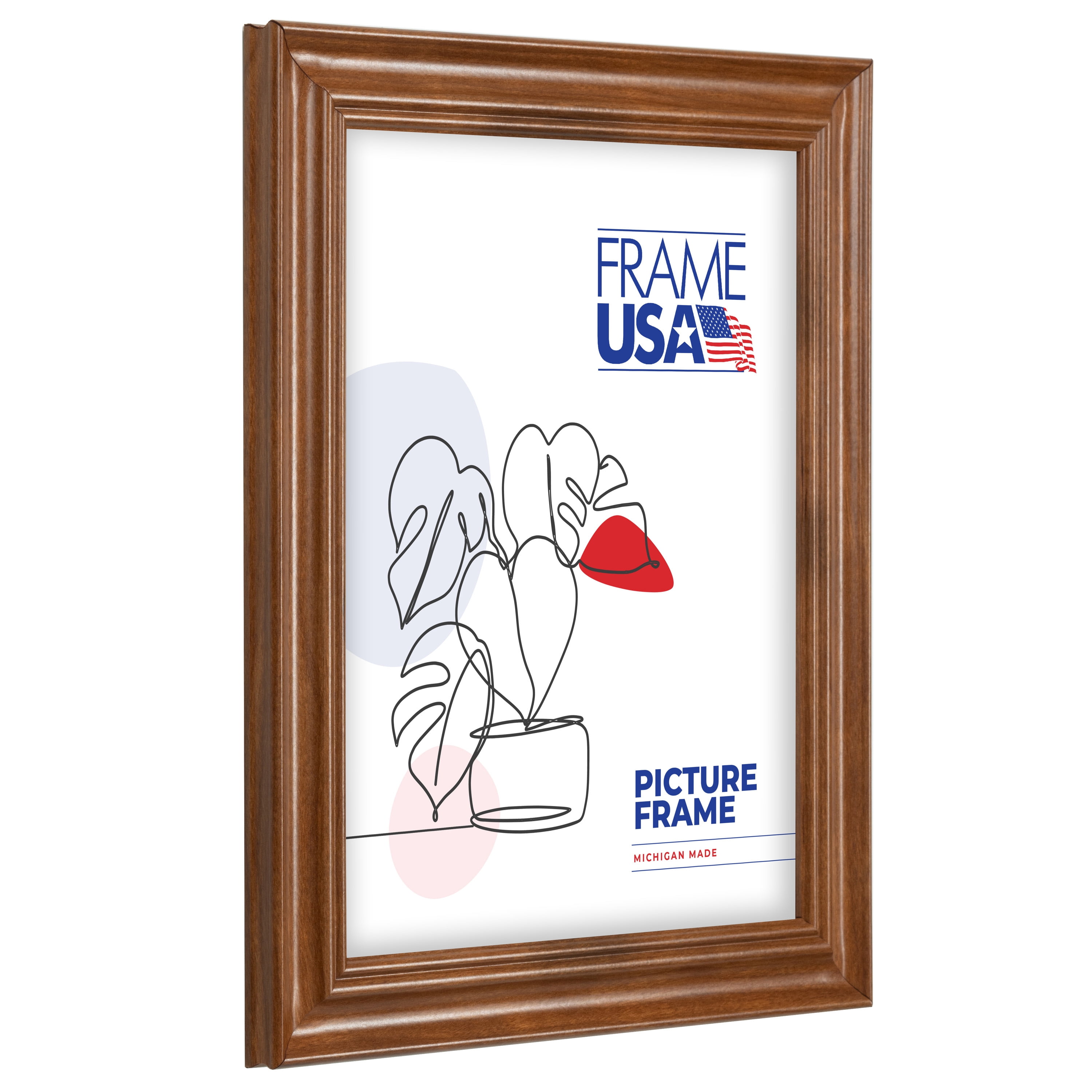 18x24 Picture Frame – Brown Value Added Style 75022-308, 1.25 Inch MDF Moulding, Includes Plexiglass and Backing –&nbsp;Wall Display Frame for Art, Posters, or Photos – Frame USA