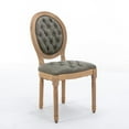 thumbnail image 4 of French Dining Chairs Set of 2 - Olive Green PU Leather, Solid Wood Frame, Nailhead Trim, 23" Wide, for Dining Room - SW1839WP. Elegant & Comfortable., 4 of 9