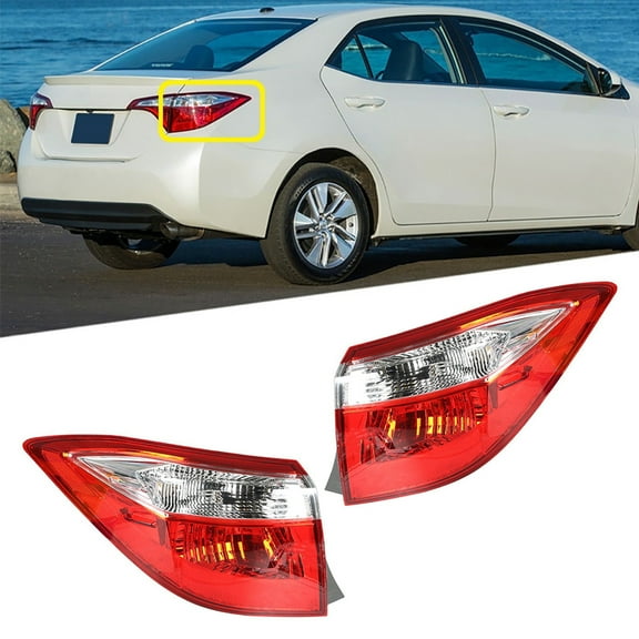 Fit for Toyota Corolla 2014 2015 2016 2017 Rear Tail Light Lamp Housing Assemblies (2 Pcs, without Bulbs)