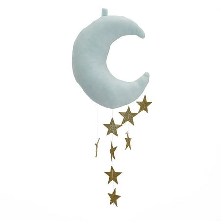 

Labakihah room decor fall decor Cute Plush Moon Cloud Pillow Baby Kids Room Hanging Soft Decoration Bed Curtain decorative pendant