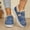 Blue, variant on Women's Felt Bootie Slippers Warm Cozy Memory Foam Slipper Boots with Polar Fleece Lining Non Slip House Shoes Indoor Outdoor Light Blue 8.5(41)