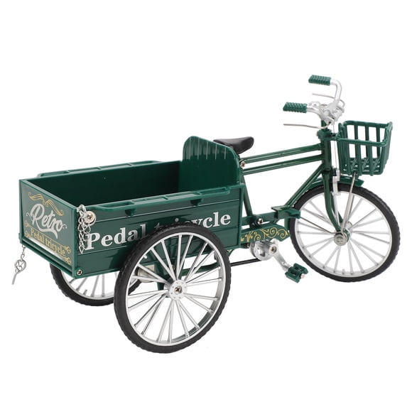 Juguete Modelo De Triciclo De aleación Vintage, Camión De Plataforma Plana De Tres Ruedas De Metal, Decoración De Oficina En Casa Y Coche Vintage