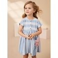 thumbnail image 6 of Emy Dola 2-7T Little Girls Cotton Dress Striped Applique Flowers Short Sleeve Summer Sundress, 6 of 9