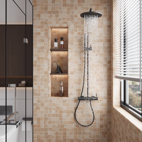 Lucenza 12x12 in. Clay Beige Matte Recycled Glass Uniform Square Mosaic Wall and Floor Tile (10.6 sq ft/case, 10-Pack)