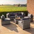thumbnail image 2 of MaagorVita 7 Pieces Patio Furniture Sets Outdoor All-Weather Sectional Patio Sofa Set PE Rattan Weaving Wicker Patio Conversation Set with Glass Table, Gray, 2 of 8