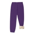 thumbnail image 5 of Puntoco Pants for women Women's Fleece Pants Track Athletic Running Yoga Velour Pants Jogger Comfy Pajama Lounge Sweatpants Purple 10(XL), 5 of 8