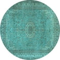 thumbnail image 1 of Ahgly Company Indoor Round Persian Light Blue Traditional Area Rugs, 6' Round, 1 of 4