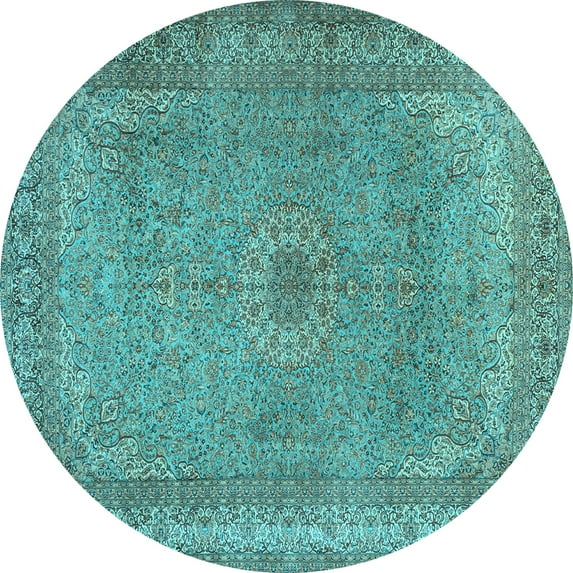 Ahgly Company Indoor Round Persian Light Blue Traditional Area Rugs, 6' Round