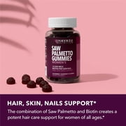 Havasu Nutrition Saw Palmetto with 2500mcg Biotin, DHT Blocker Hair Supplement for Women, 60 Gummies