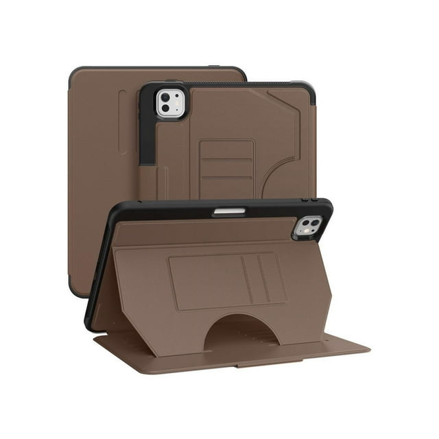 Case For iPad Pro 11 Inch 2024 M4 2024 5th Generation A2836/A2837/A3006, Smart Magnetic Auto Sleep Shockproof Cover with Multi-Angles Stand, Pen Holder, Card Slot Brown