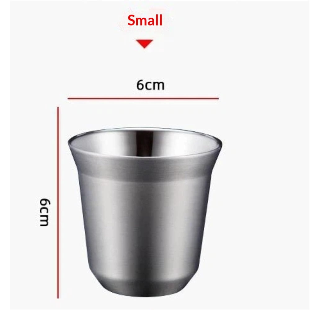 4 pack 80mL Stainless Steel Espresso Cups - Double Wall Insulated Cups Demitasse Cups Coffee Cup For Drinking, Drinking Coffee, Drinking Beverages