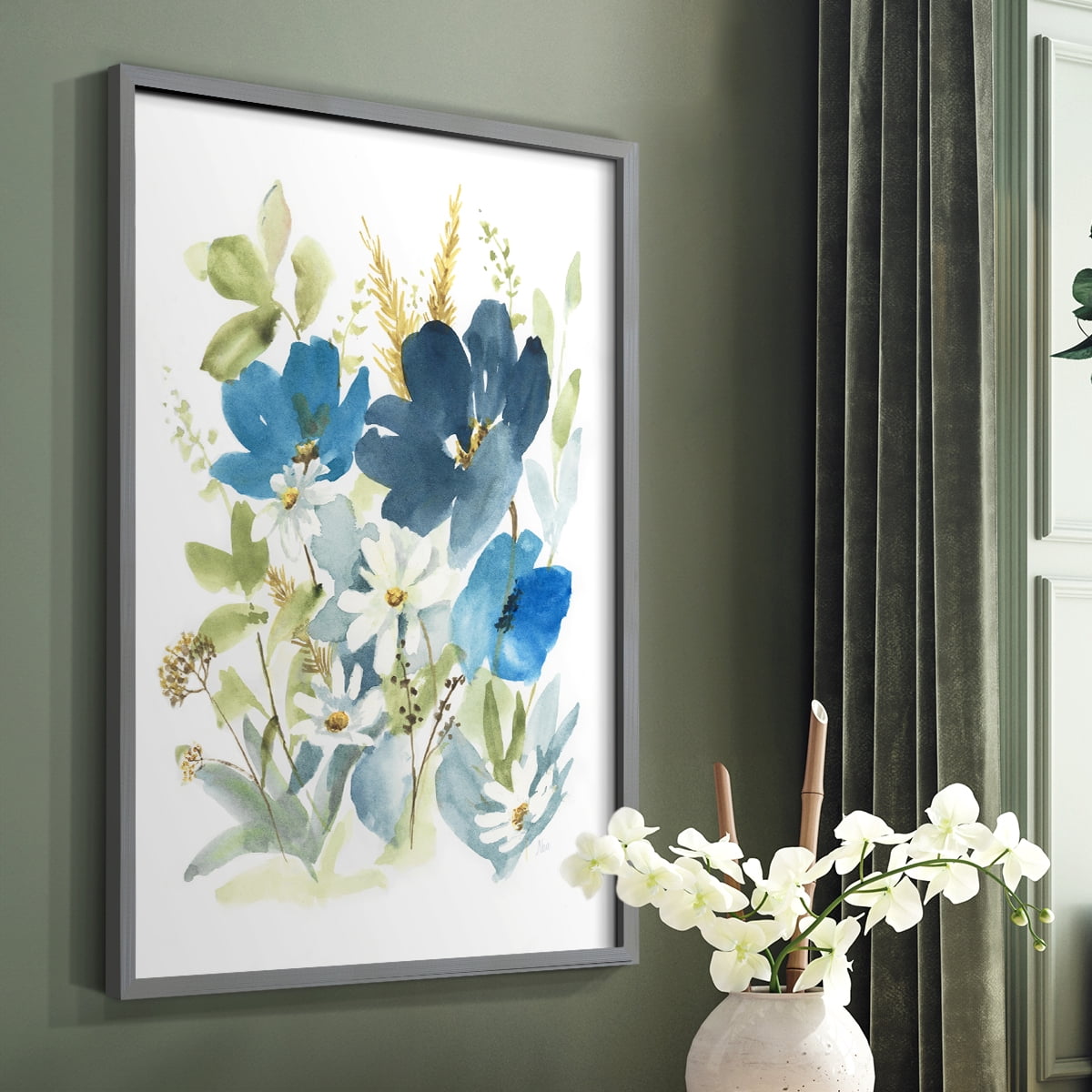 Wild Medley II Framed Print in Gray Solid Wood 22 x 28 Framed Print