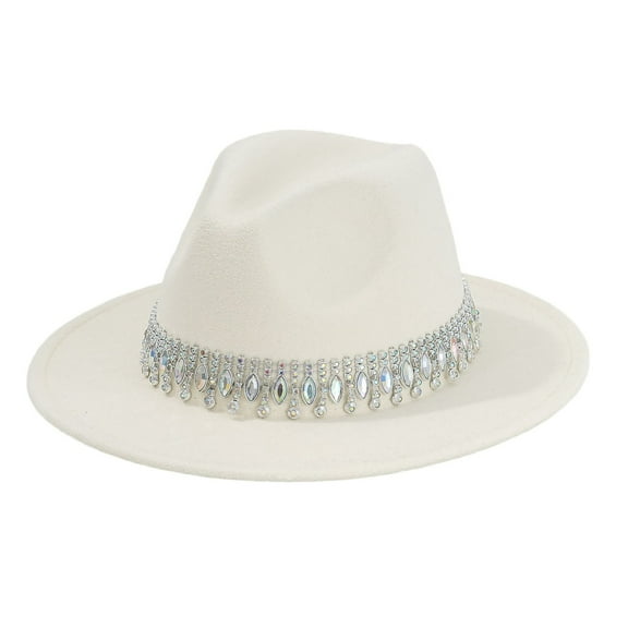 Stylish Rhinestone Cowboy Hat for Men and Women - Western Party Accessory with Flat Brim for Country Dance
