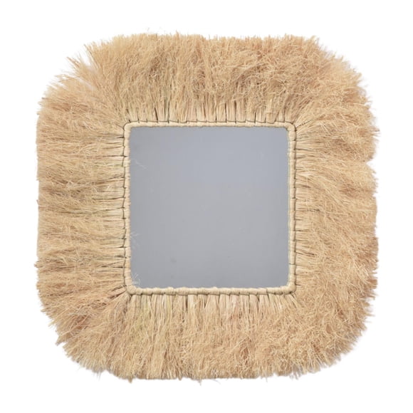 tamizeot Farmhouse Wall Mirror Rustic Decorative Mirror Square Bathroom Entryway for Nursery