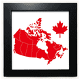 thumbnail image 1 of Symbole d'Érable Rouge Carte du Canada Cadre Carré Noir Image Murale de Table, 1 of 3