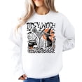thumbnail image 3 of Tipsy Witch Society Halloween Sweatshirt for Women Funny Witchy Cocktail & Black Cat Sweater White Sweatshirt Adult Large, 3 of 4