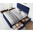 thumbnail image 4 of Full Size Platform Bed Frame with 4 Storage Drawers & Headboard,Faux Leather or Linen, Button Tufted Platform, Strong Wooden Slats,No Box Spring Needed, 4 of 8